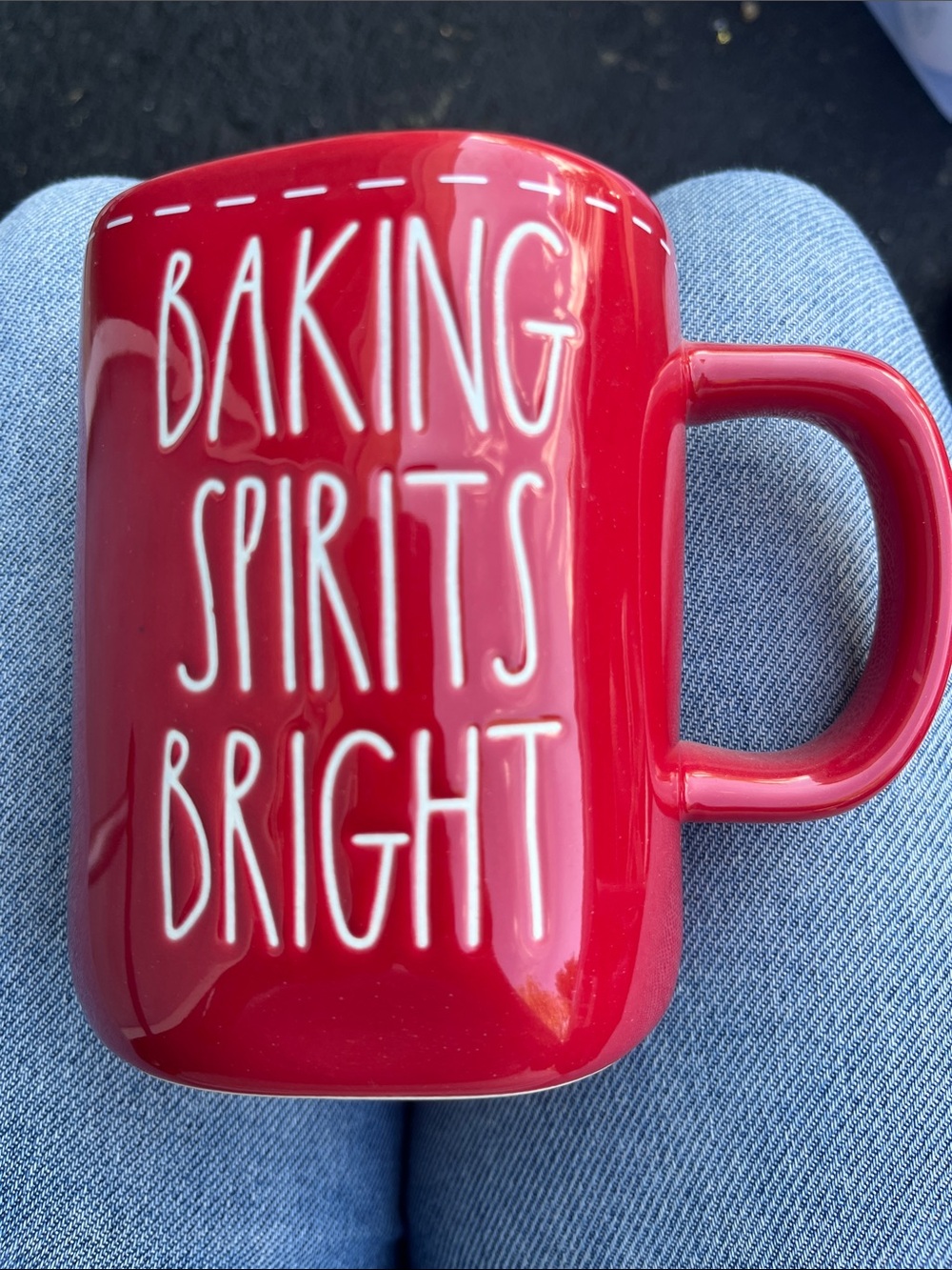 Rae Dunn Red Ceramic 'Baking Spirits Bright' Mug